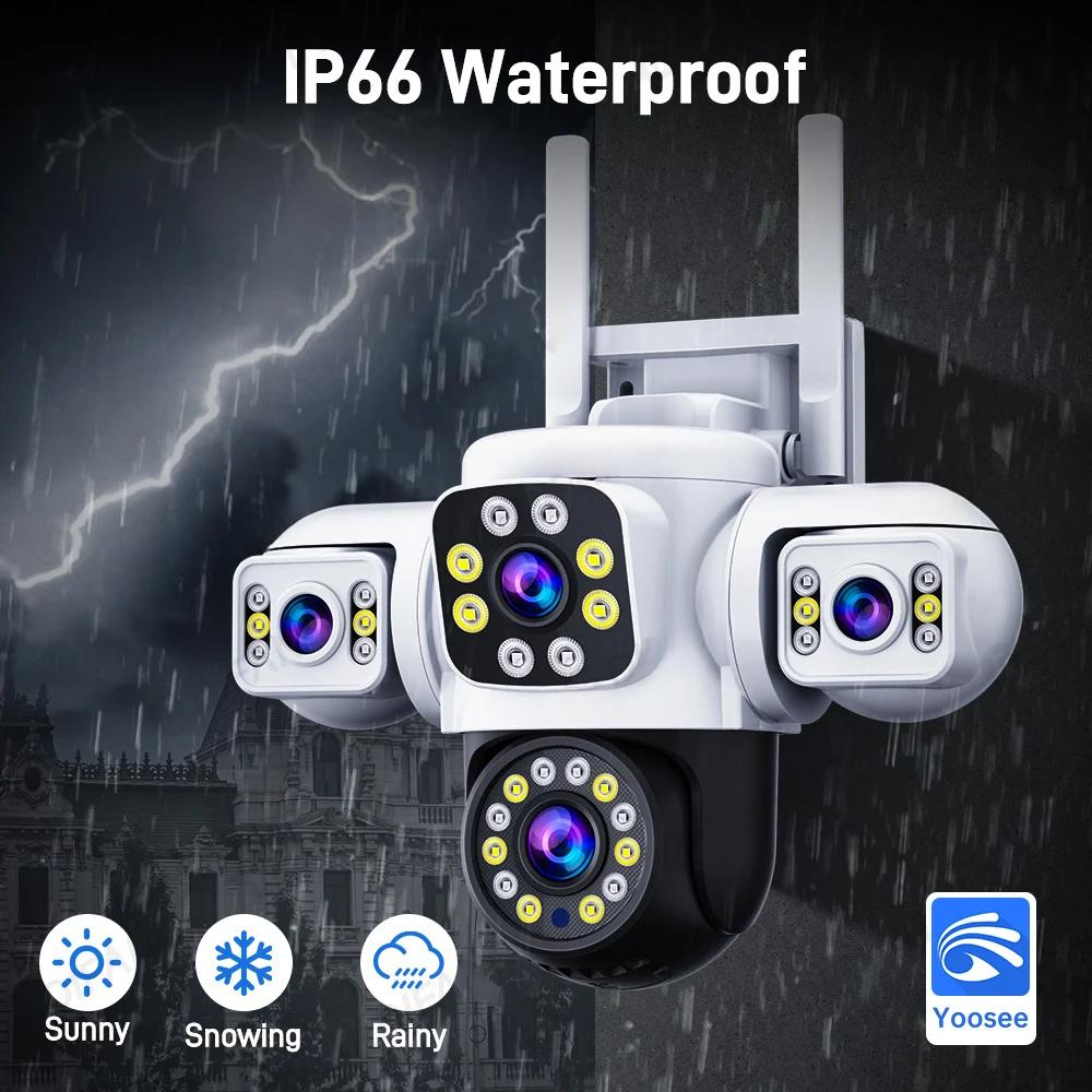 LS VISION Telecamera di Sorveglianza WiFi 6K Protezione di Sicurezza Triplo Schermo CCTV Tracciamento Automatico Impermeabile Yoosee PTZ IP Camera Esterno 12MP HD