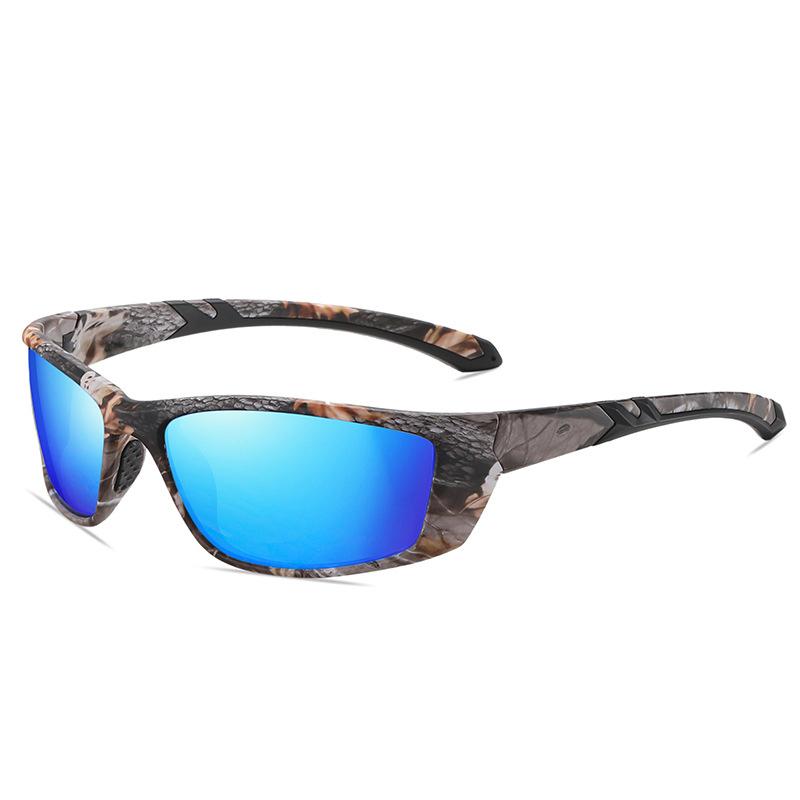 Bicycle Cycling Outdoor Motorcycle Driving Sunglasses Night Vision TAC Lenses PC Frame Brown/Blue UV400 Protective