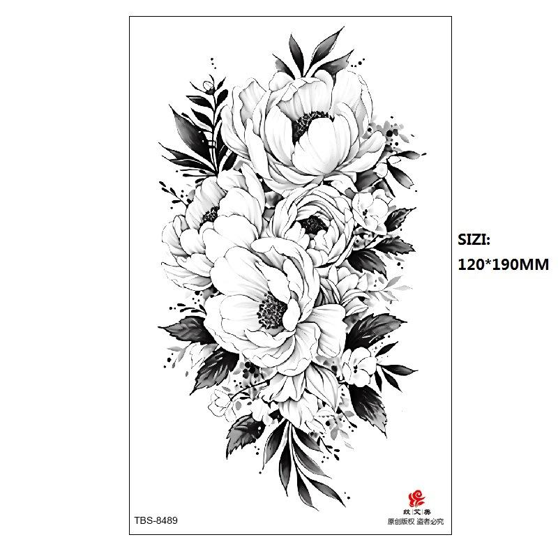 Black Butterfly Owl Sunflower Set Water Transfer Simulation Temporary Tattoo Sticker