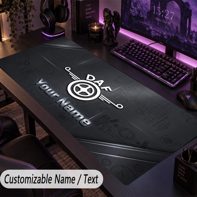 Large Mouse PadDAF Custom Name Text Personalized Desk Mat Non Slip Gaming Pad