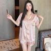 Wind French Women'S Pajamas Summer Thin Ice Silk Short-Sleeved Suit Silk Cool Jacquard Loungewear Real Shot