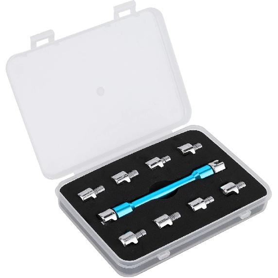 Motorcycle Spoke Wrench Set, CNC 5.0-6.8Mm, 93Mm/3.7In For Most Bikes(Blue)