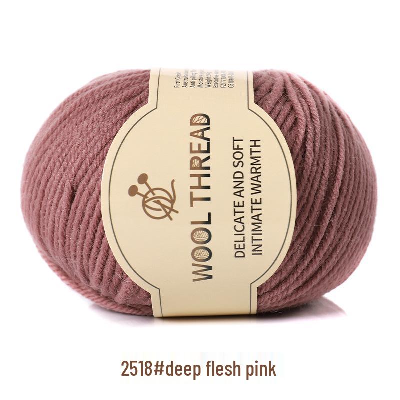 Medium-Thick Cashmere Wool Yarn for Hand-Knitted Baby and Child Scarves and Sweaters, with Knitting Needles.