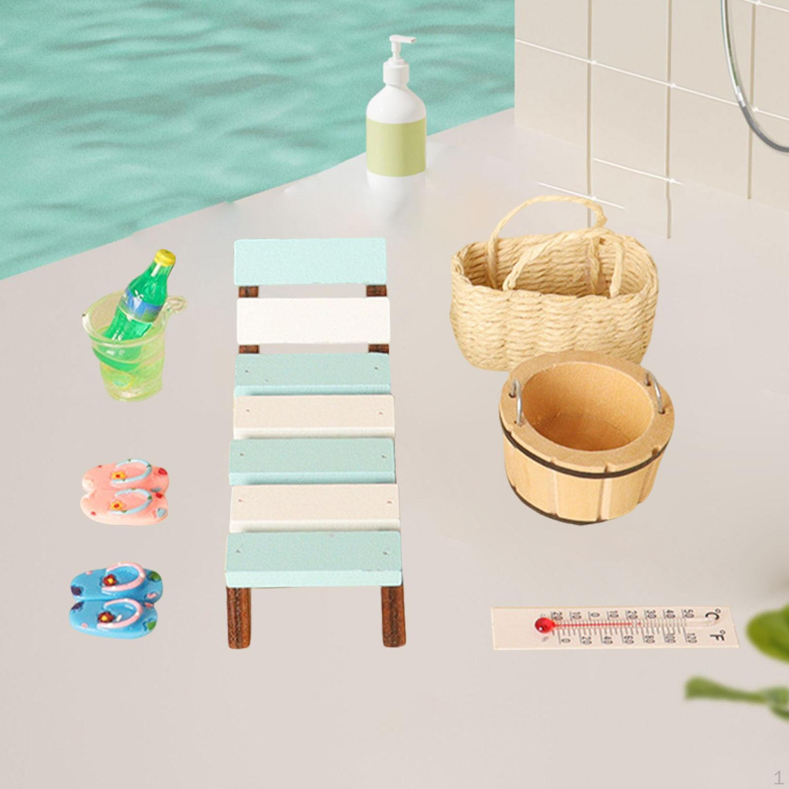 

11 шт. 1 12 кукольный домик, пляжный стул, набор мебели, коллекции, наборы форм для пальм