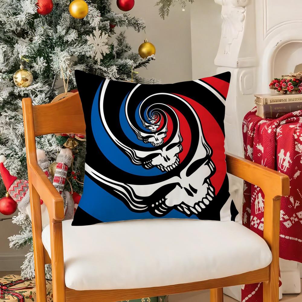 Sound Grateful Dead-Band Pillow Case Silky Short Plush With Invisible Zipper Dustproof Sofa Cushion Cover For Home Decor