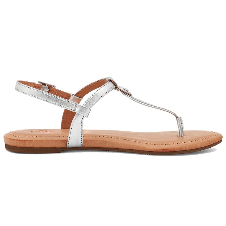 UGG Sandali Donna in Pelle a Fascia Singola Argento 1118516-SLVM