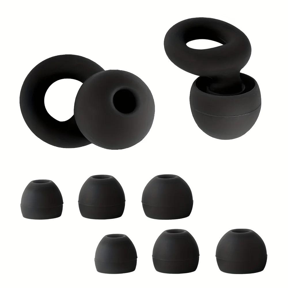 

Stylish Reusable Silicone Earplugs, Soft Comfortable Design Ideal for Sleeping Working Traveling чёрный
