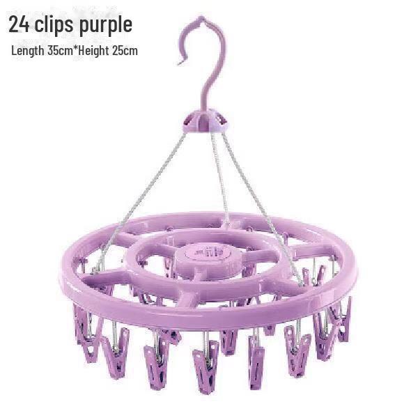 Windproof Folding Clothes Drying Rack with Clips for Socks and Underwear