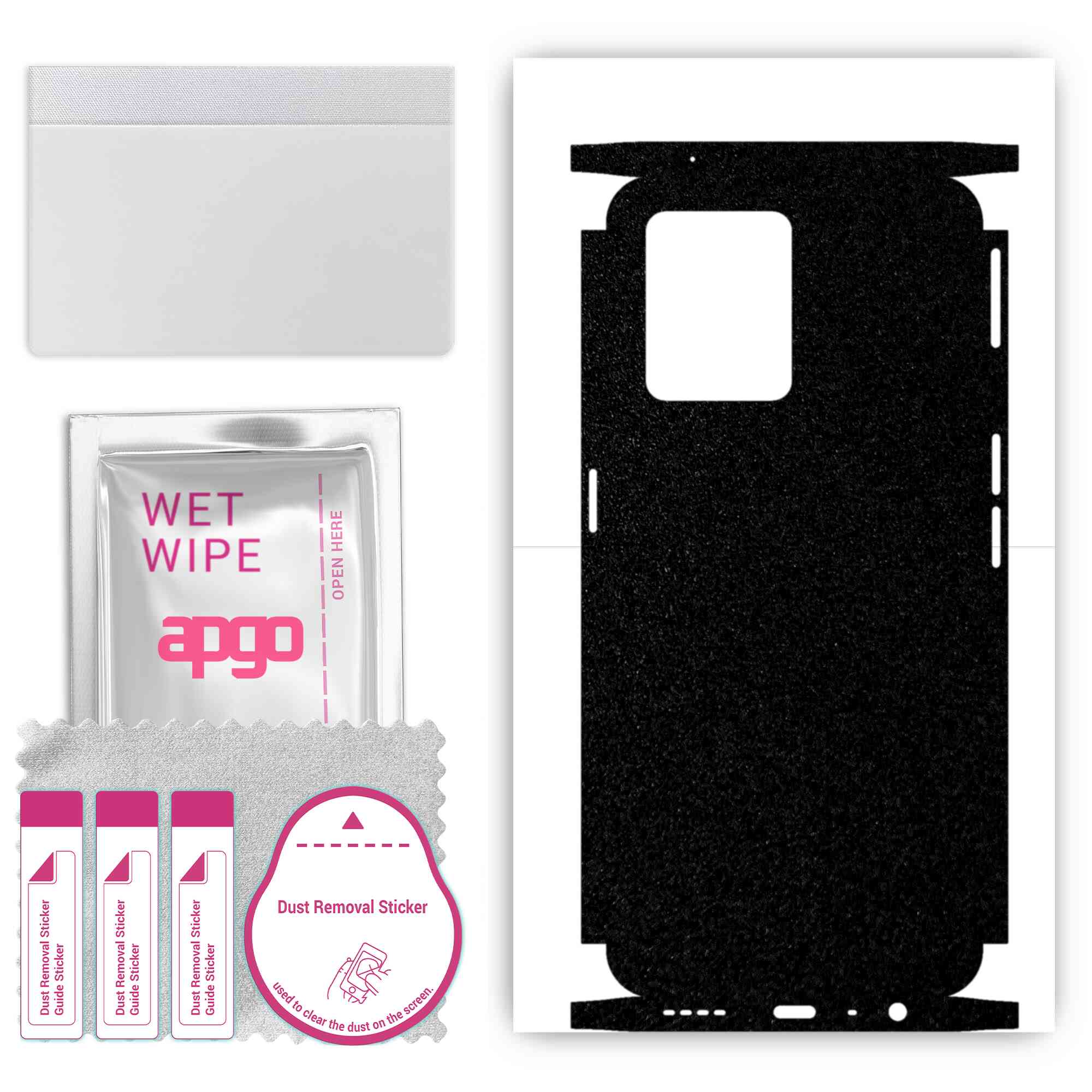 

apgo Protective Skin Sticker for the back+sides compatible with Realme 9 Pro Plus, Full Wrap Film, Foil, Vinyl - Pattern Matte Black