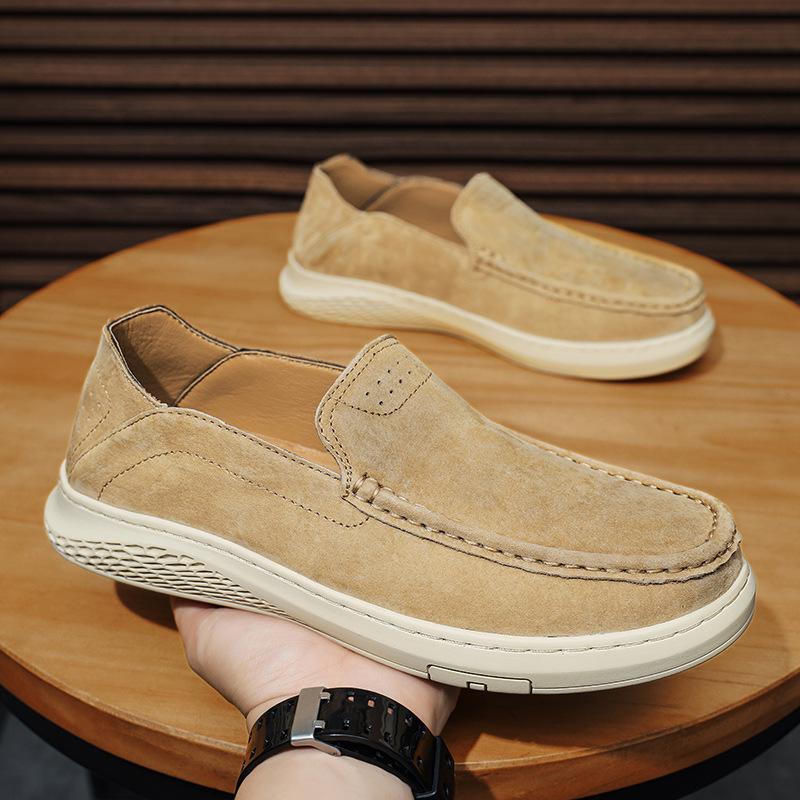 2024 Spring Men s Casual Genuine Leather Slip-On Suede Moccasins 43