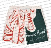 Summer shorts with sardines pattern beach vacation, informal shorts, motorcycle breathable shorts vacation S