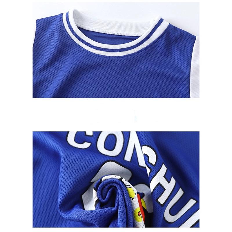 Children's Basketball Jersey Set Boys Girls Dry Fit Mesh Summer Sports Wear Short Sleeve Kids Clothing Athletic Outfit