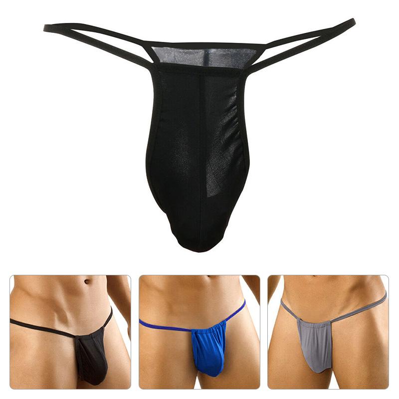 1 stk. ultratynne T-ryggundertøy G-streng lav midje mesh thong underbukser sexy pustende menn