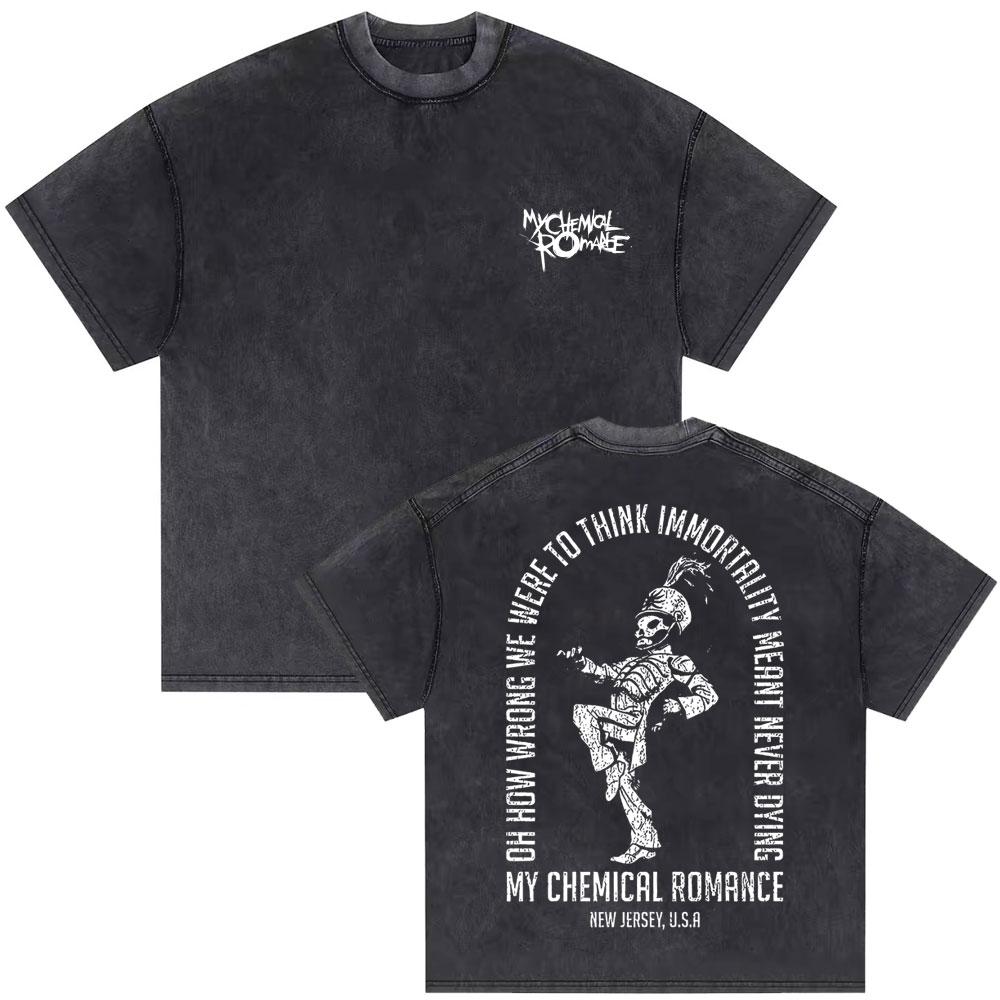 Washed Vintage Rock Band My Chemical Romance T Shirt Oh How Wrong We Were To Think Immortality Mernt Never Dying T-shirt Mens S разноцветный
