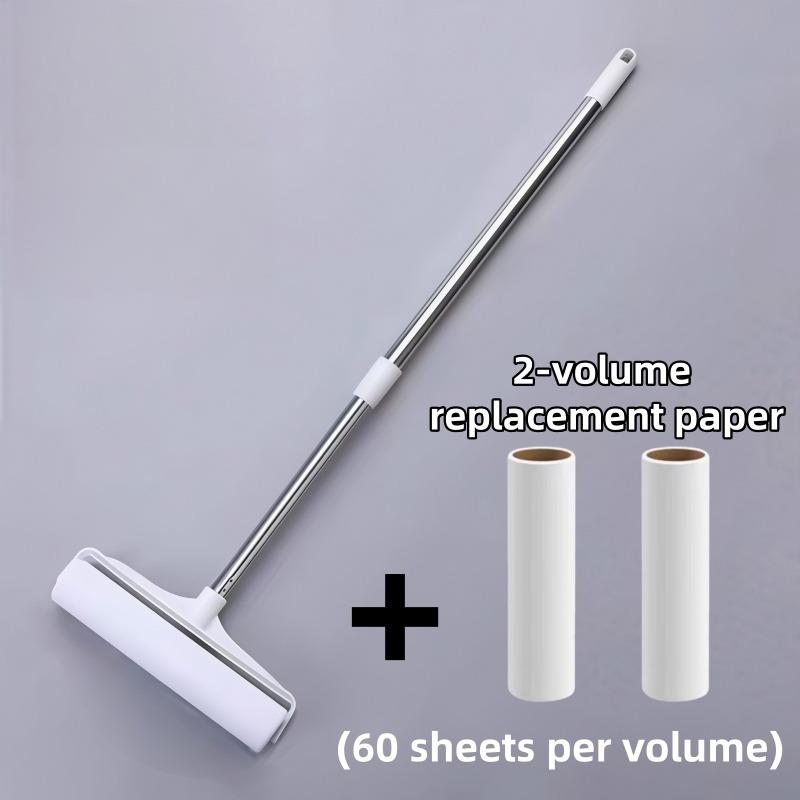 Long Extendable Handle Pet Hair Lint Roller Set with 2 Refill Rolls, Super Sticky Lint Remover for Sofa Carpet Floor Dog Cat Fur