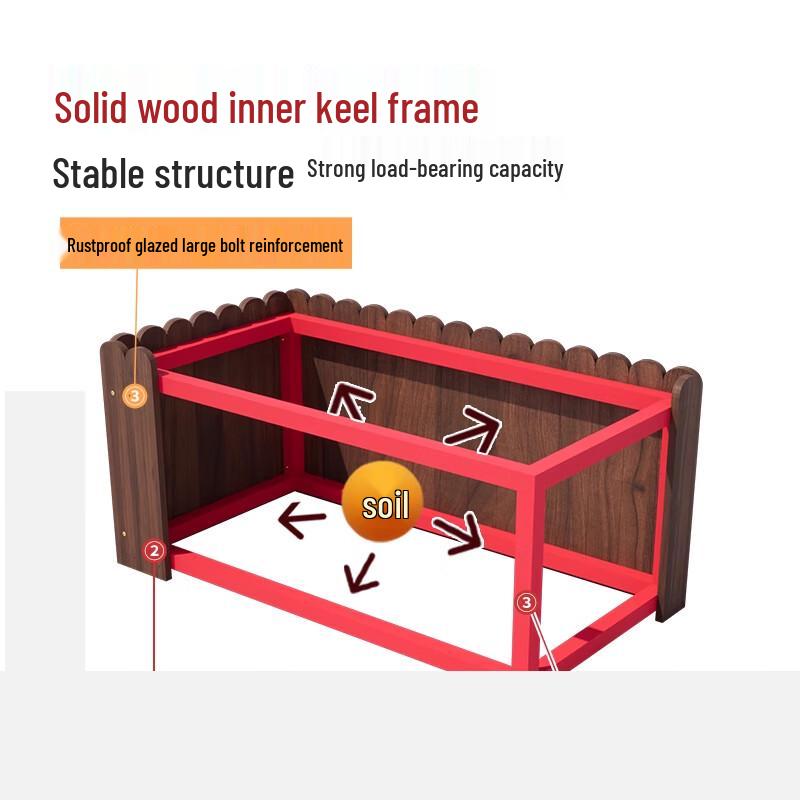 Outdoor Anti-Corrosion Solid Wood Planter Box