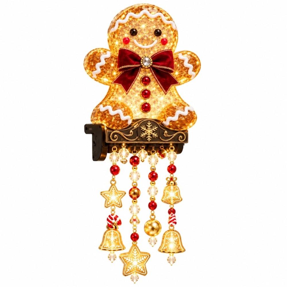 Gingerbread Man Railing Decoration Reindeer Fence Rail Light Snowflake Ornament Outdoor Decor