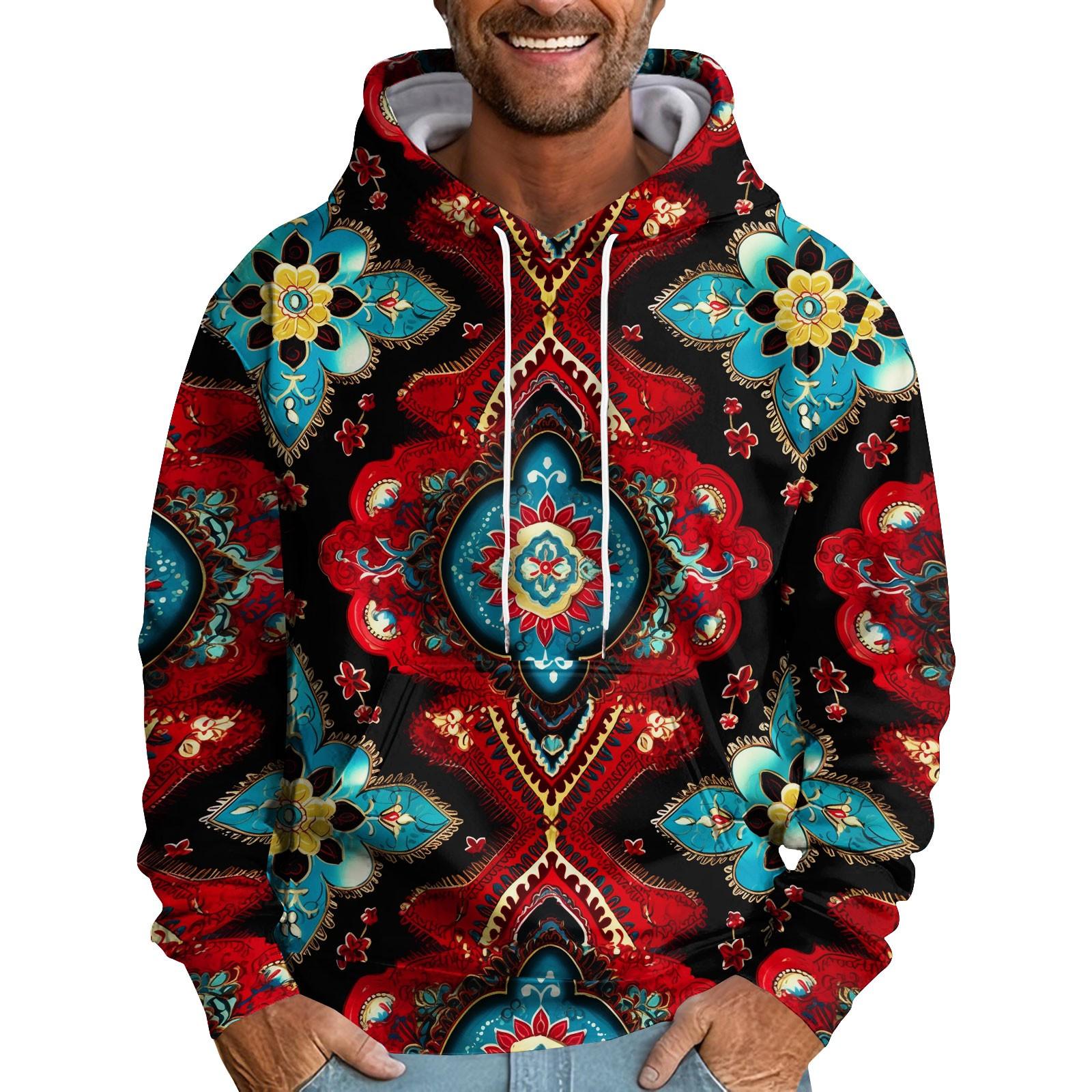 

Мужская толстовка с капюшоном и цветочным принтом, мужская повседневная модная спортивная толстовка