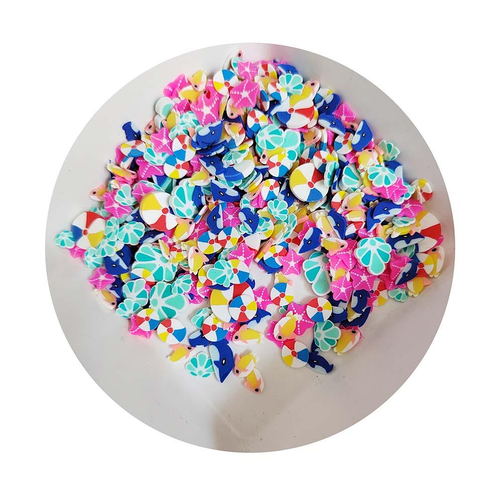 Mixed Shell Starfish Fish Beach Ball Polymer Clay Slices Sprinkles for Crafts Making DIY Slime Filling Shaker Cards Accessories