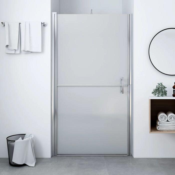 VidaXL Shower Door Shower Wall Shower Cabin Bathroom Partition House Interior Frosted Tempered Glass 91x195 146659