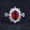 Open Ring 3 Carat Ruby Gemstone Elegant Simple Women Jewelry