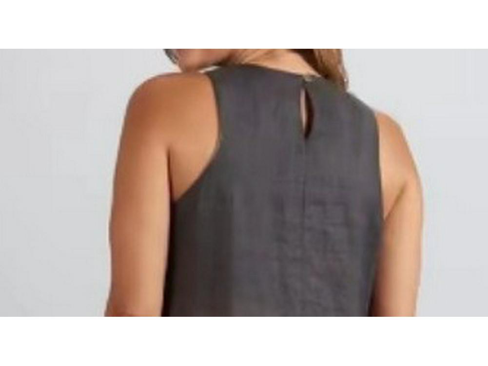 2026 Summer Women's Sleeveless Cotton Linen Gradient Dress