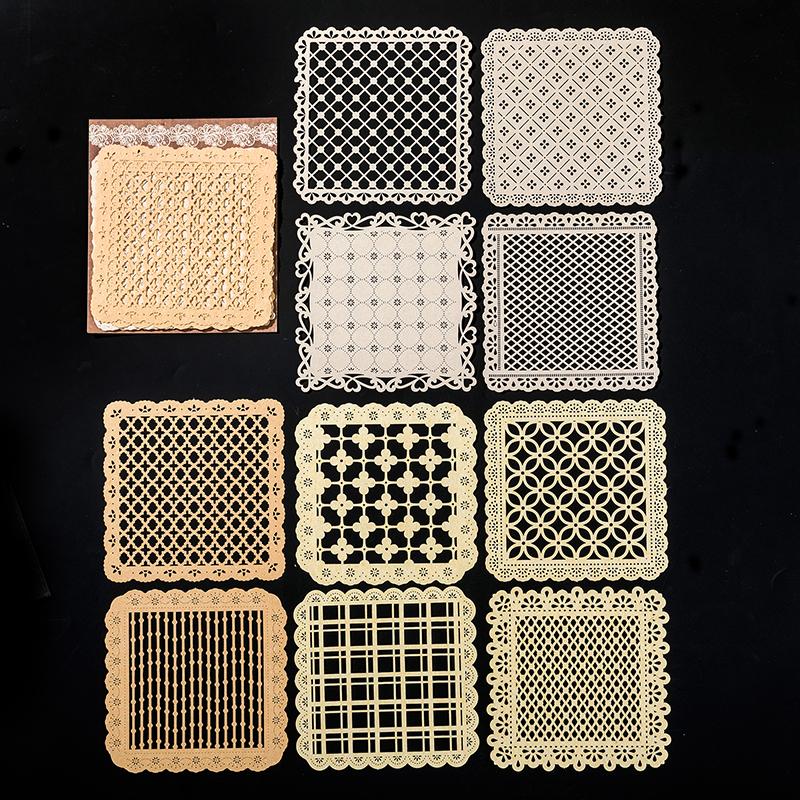 

10 шт., выдолбленная ручная кружевная бумага, планировщик, литература, искусство, материал для скрапбукинга, бумага ручной работы, принадлежности для журналов «сделай сам»