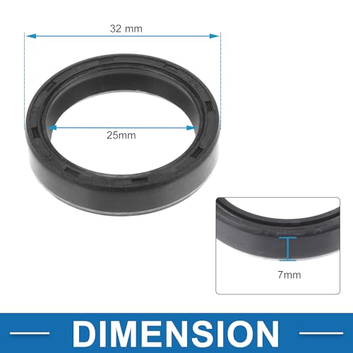 A ABSOPRO Oil Seal TC Seal Ring Rotary Shaft Seal 25x32x7mm High Pressure Nitrile Rubber Black 5pcs