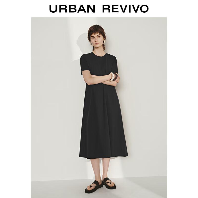 UR 2025 Spring Women's Casual Short-Sleeve Long Dress