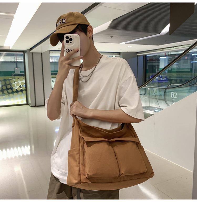 Women's Japanese Korean Style Canvas Messenger Bag - Versatile, Simple, Literary Shoulder/Crossbody Bag