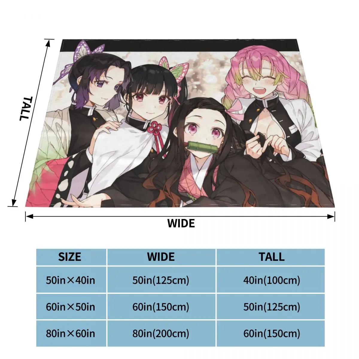 

Милые одеяла для девочек-убийц демонов Kimetsu No Yaiba, пушистые пледы в стиле аниме, украшения для путешествий в самолете, мягкие теплые покрывала 75x100cm 30x40in