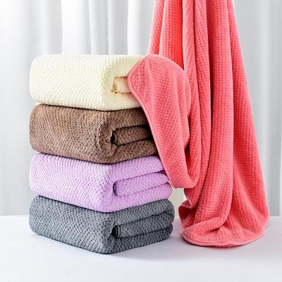 Oversized Quick-Dry Coral Fleece Cotton Bath and Beach Towel for Adults and Kids