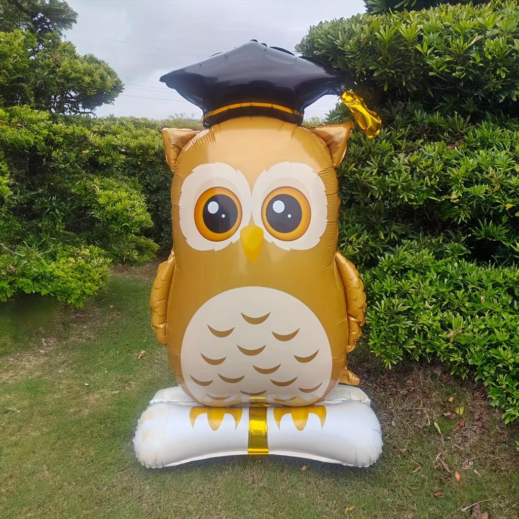 1Pcs 150cm Large Stand Graduation Brown Yellow Owl Doctor Balloons Graduation Party Decorations Balloon