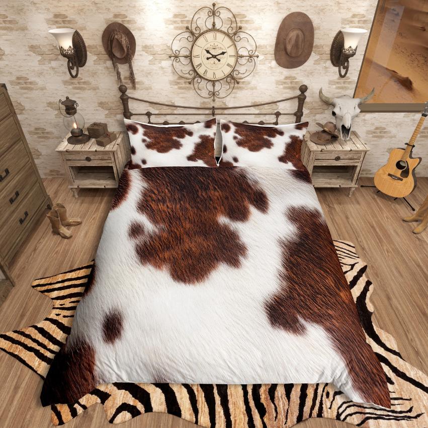 

Homewish Animal Print Duvet Cover Set,Woodland Wildlife for Teens Bedding Set,Flower Love Heart Decor DE XS 100x135cm 2pcs&set
