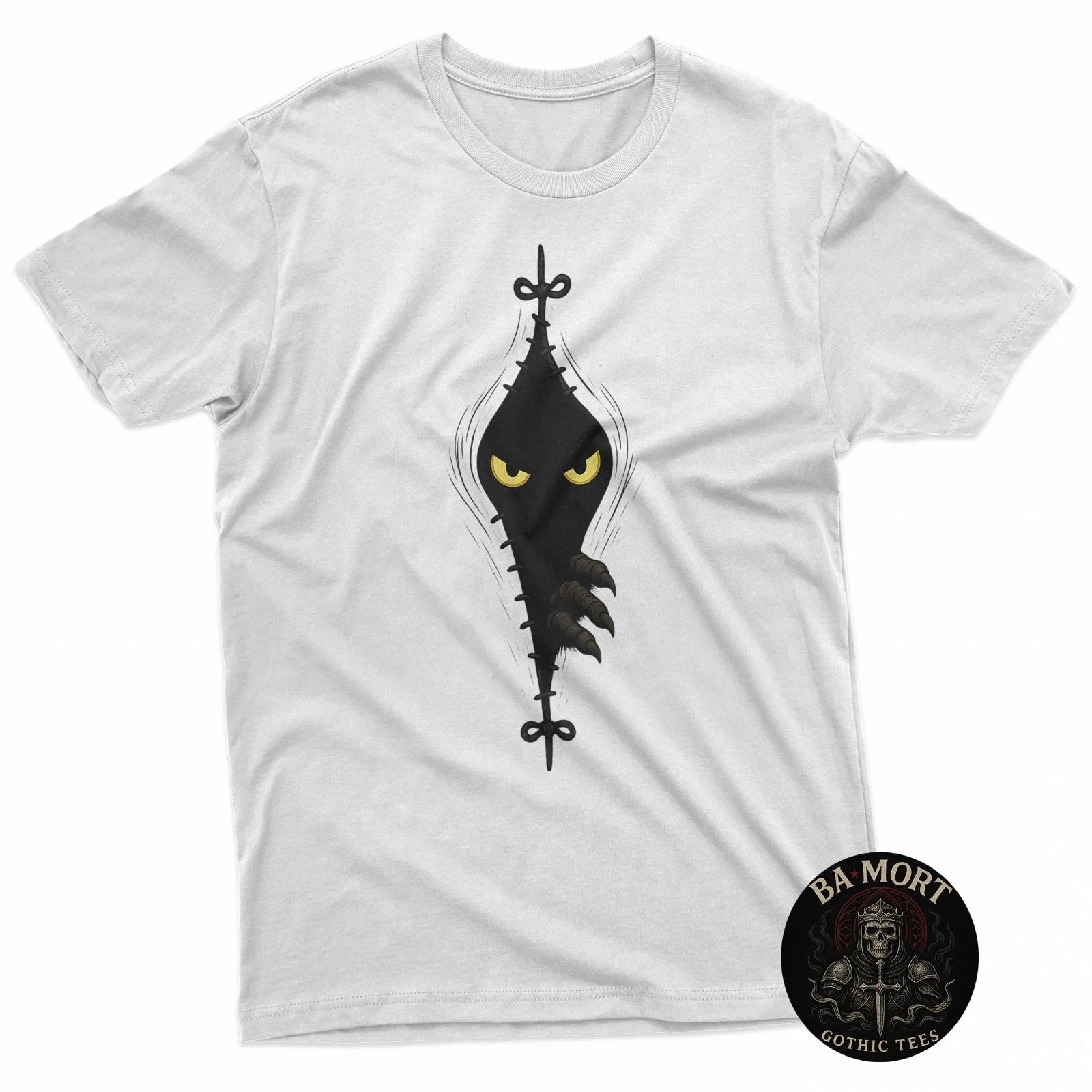 Monster Peek He Looks Back 100% Cotton T-shirt Mens Tees Top 3XL