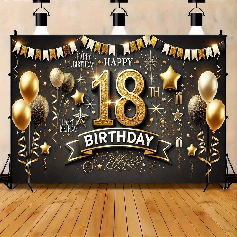 18th Birthday Banner - Luxurious Colorful Background - Multi functional Decoration for Indoor and Outdoor Celebrations