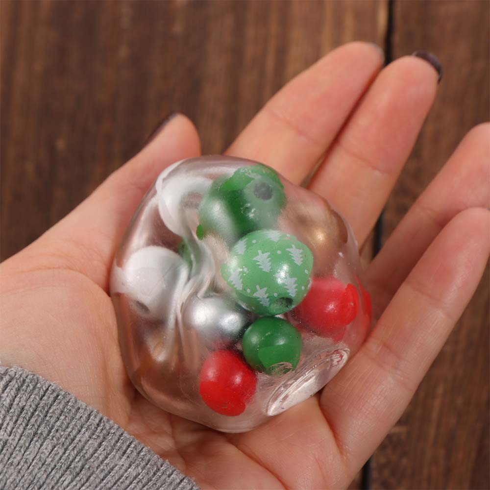 Slow Rebound Cartoon Fidget Toy TPR Noisy Ball Pinch Toy Christmas Squeeze Toys Kids Tricky Doll