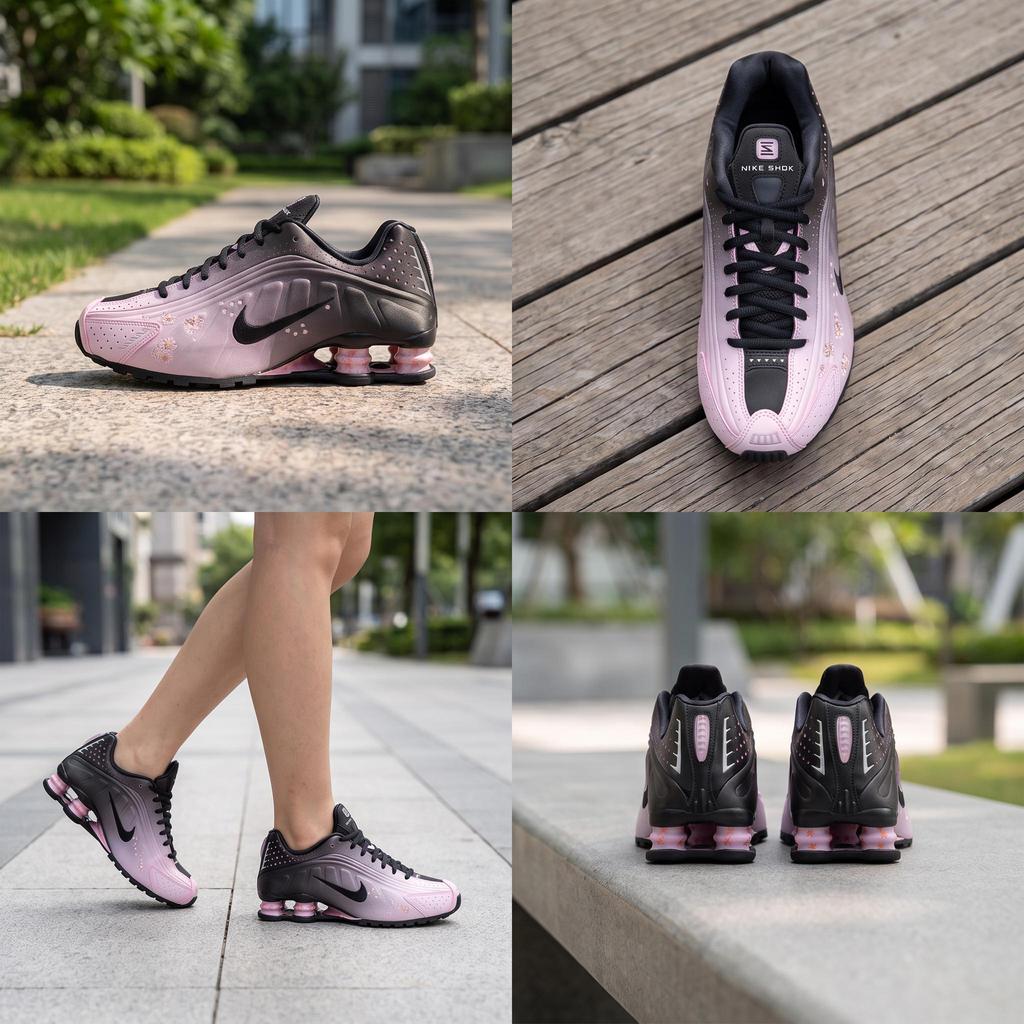 Nike Baskets Shox R4 Sakura Femme Rose Rose Régale Noir IB8872-600