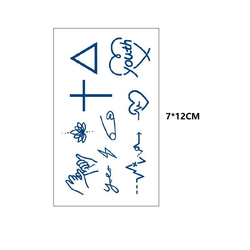 Model mic Fluture Val de mare Coada de pește Cealaltă parte Floare Suc proaspăt Mic Simulare pe bază de plante Cufăr Transfer de apă Autocolant tatuaj