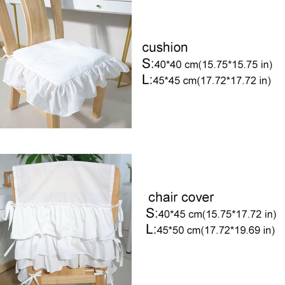 White French-Style Chair Cover Decorative Washable Chair Backrest Cover Comfortable Strap Fixation Backrest Scarf Restaurant