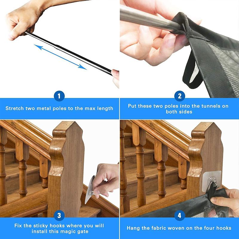 Dog Fence Netting Barrier Pet Isolati Network Folding Breathable Mesh Play Dog Safety Fence Doorway Pet Products Protect