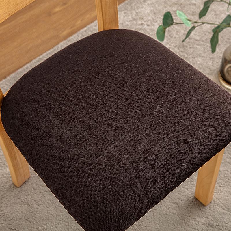 1/2/4/6pcs Jacquard Dining Chair Seat Covers Elastic Seat Slipcovers Removable Furniture Protector for Kitchen Hotel Banquet