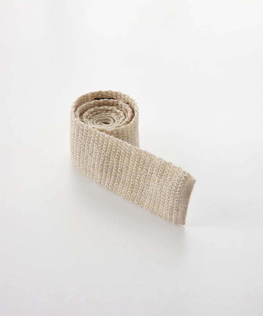 STCO Melange Solid Knit Tie Beige_Sntvz40Tsd
