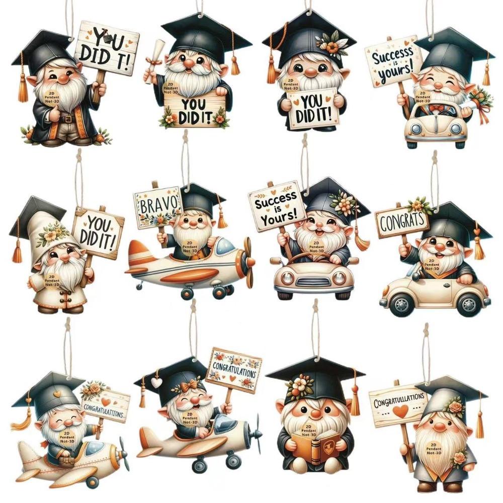 

24pcs 2D Graduation Dwarf Hanging Ornament Cute Summer Party Supplies Birthday Party Decor 24pcs