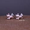 Sterling Silver Bowknot Kitten Beaded Rope Accessory - Handmade Cute Kitten Amusement Park Theme.