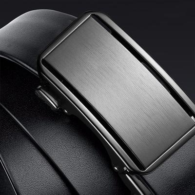 First Layer Cowhide Belt for Men Automatic Buckle Casual Business Genuine Leather Belt Without Mezzanine Men and Young Men Simple Belt for Men