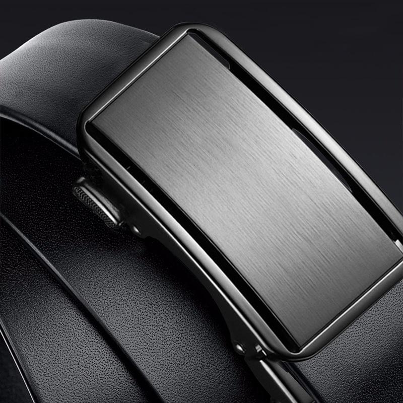 

Ремень из коровьей кожи первого слоя для мужчин, автоматическая пряжка, повседневный, деловой, из натуральной кожи, без мездры, простой ремень для мужчин и молодых мужчин 110cm