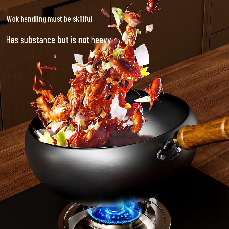 KSISE Carbon Steel Non-Stick Wok