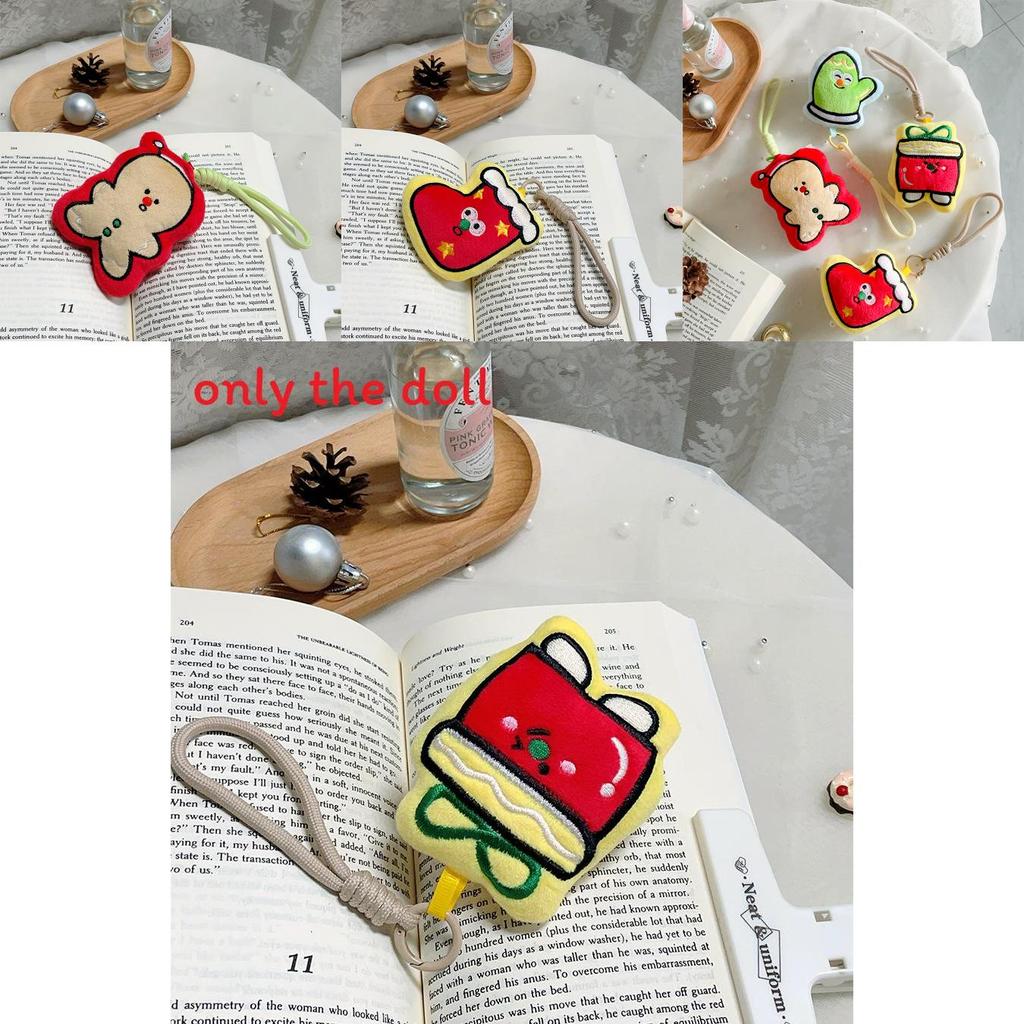 Weihnachts Plüsch Keks Charakter Handgemachter Schlüsselanhänger mit PP Baumwolle für Feiertagsgeschenk Dekoration