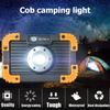 Battery Lamp COB Camping Lamp with 18650 Battery Plastic Portable Flashlight with USB Charging Dimmable Outdoor Camping Light